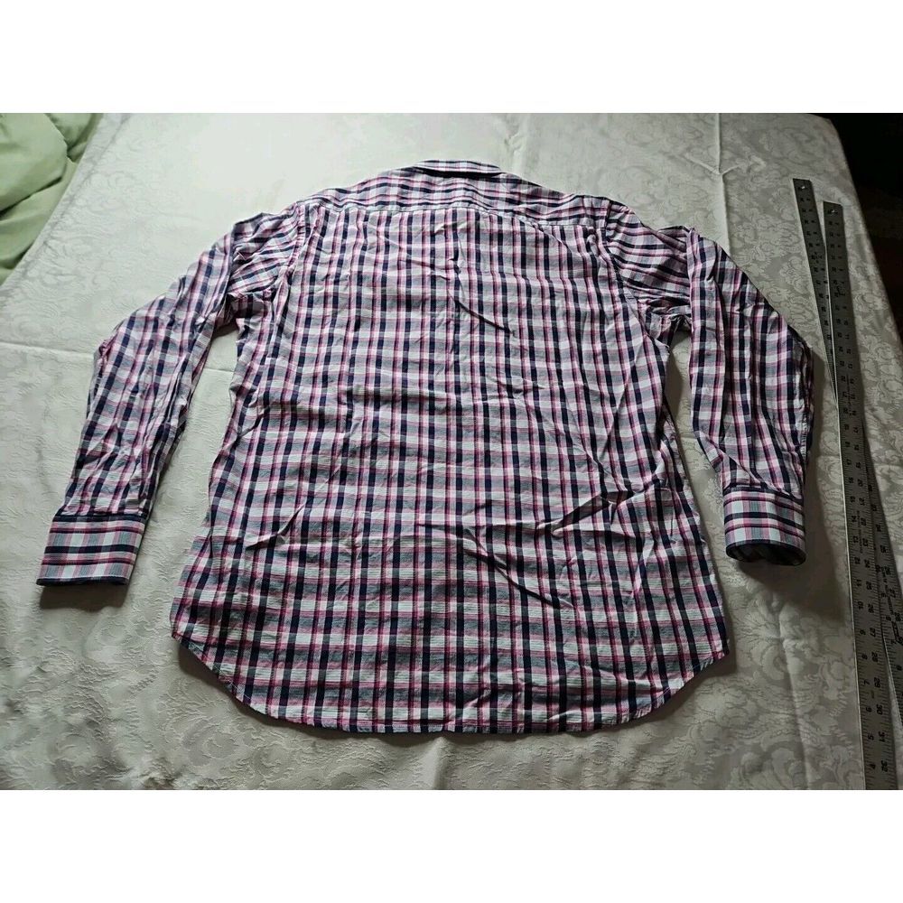 TAILORBYRD 1930 Collection RED WHITE‎ BLUE Plaid Gingham Long Sleeve Shirt Large - Picture 8 of 11